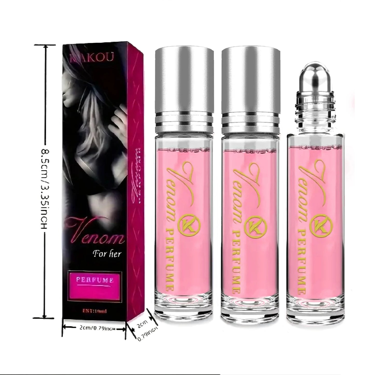 Rollerball Perfume for Women, Women'S Cologne, - 3PCS - Travel Portable Perfume, Long Lasting Freshness, - 0.34 FL OZ/10 ML